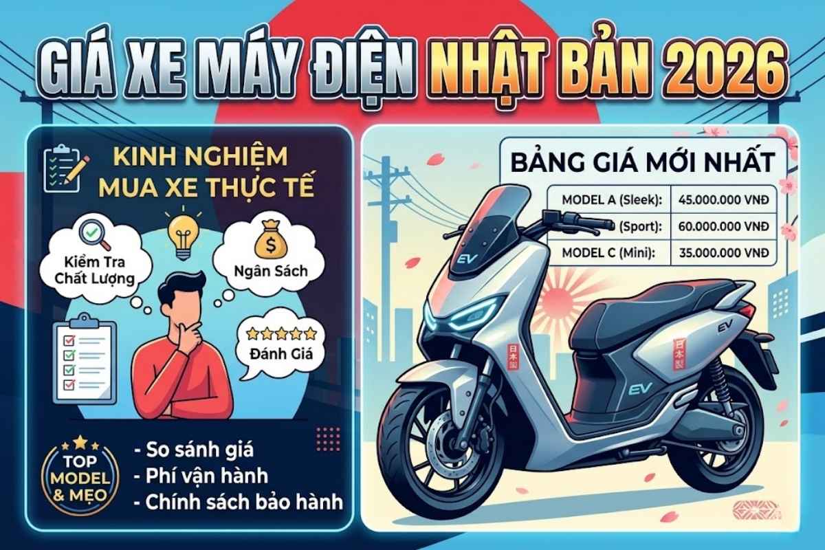 Giá Xe Máy Điện Nhật Bản 2026: Bảng Giá Mới Nhất, Top Model & Kinh Nghiệm Mua Xe Thực Tế