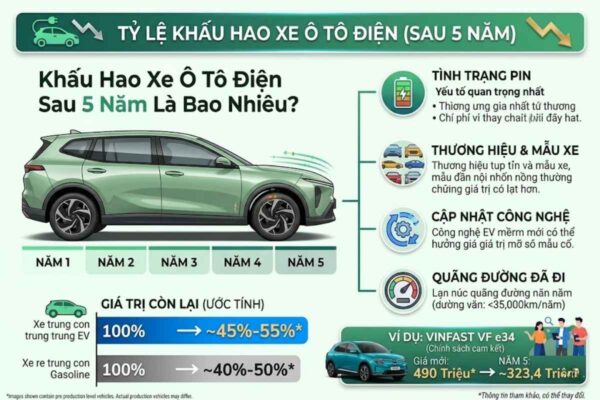 Khấu Hao Xe Ô Tô Điện Sau 5 Năm Là Bao Nhiêu