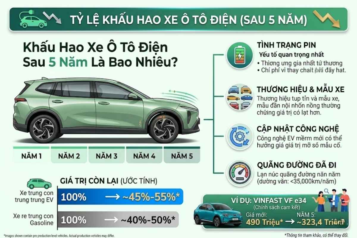 Khấu Hao Xe Ô Tô Điện Sau 5 Năm Là Bao Nhiêu